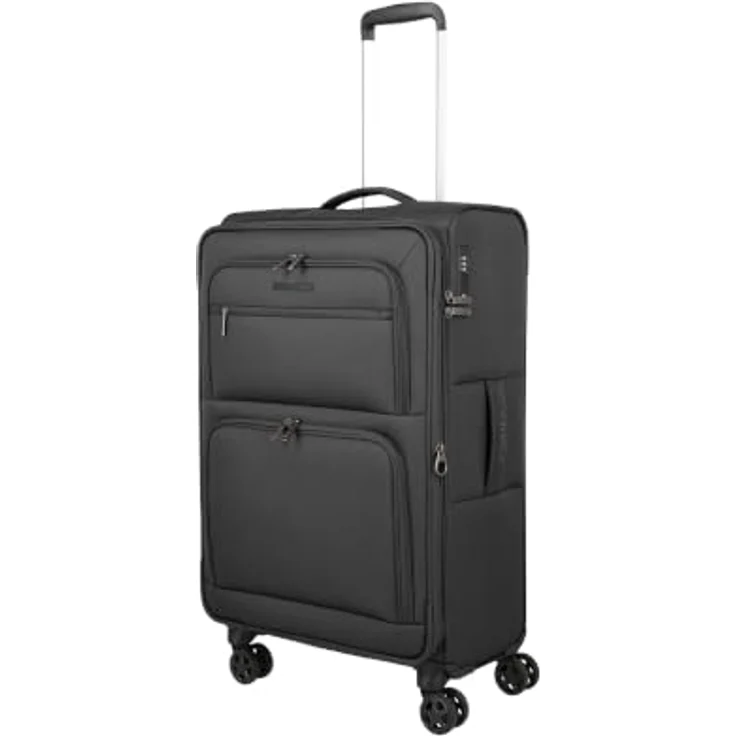 Travelite Cubis M 72 cm Trolley mit 4 Rollen, grau, 100% Polyester, 41 x 27 x 72 cm – Bild 1