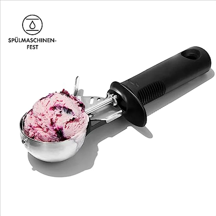 OXO Good Grips Ergonomischer Eislöffel mit praktischem Auswerfer – Edelstahl – 11,7 x 26,7 cm – Bild 5