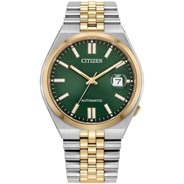 Citizen NK0024-54X Herrenuhr TSUYOSA 60, Automatik 40mm, Edelstahl Bicolor mit grünem Zifferblatt und Datumsanzeige – Bild 1