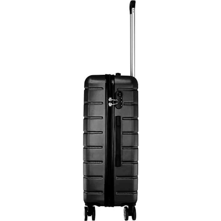 Nowi Bergamo 4 Rollen Trolley 65 cm, L, stilvolles Design mit Kreuzpackgurt, Wäschefach und Reißverschlussfach, schwarz – Bild 3