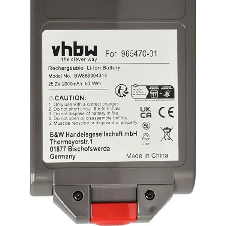 vhbw Akku kompatibel mit Dyson V12 Detect Slim, Detect Slim Extra, Detect Slim Absolute + Staubsauger Grau (2000 mAh, 25,2 V, Li-Ion) – Bild 5