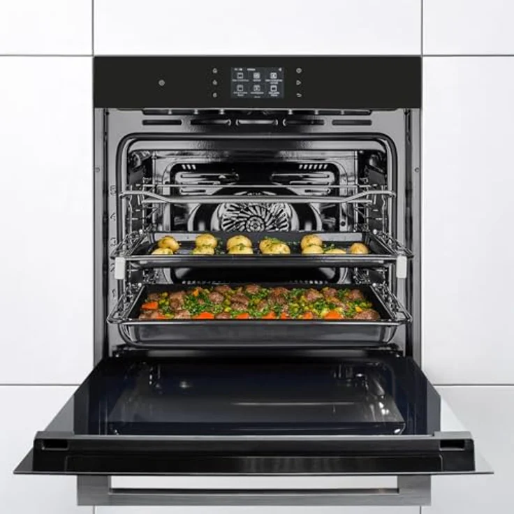 KKT KOLBE EB8017TFT Einbaubackofen 60 cm, TFT-Touch-Display, 72L, 3,2kW, Soft-Close Tür, Katalyse, Pizzafunktion, Heißluft, Timer, Edelstahl-schwarzes Glas – Bild 2