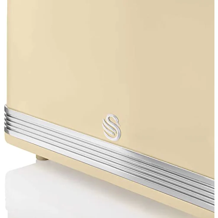 SWAN STP7050CNEU Retro Frühstücksset, Wasserkocher 1,8L kabellos mit Überhitzungsschutz und 2 Breitschlitz-Toaster in Vintage Creme – Bild 12