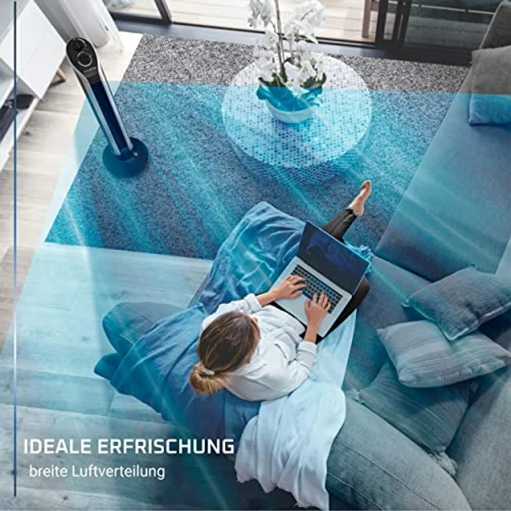 Rowenta Eole Infinite VU6620, Standventilator, Säulenventilator, Oszillation 40W Schwarz, 40 W, 240 V – Bild 8
