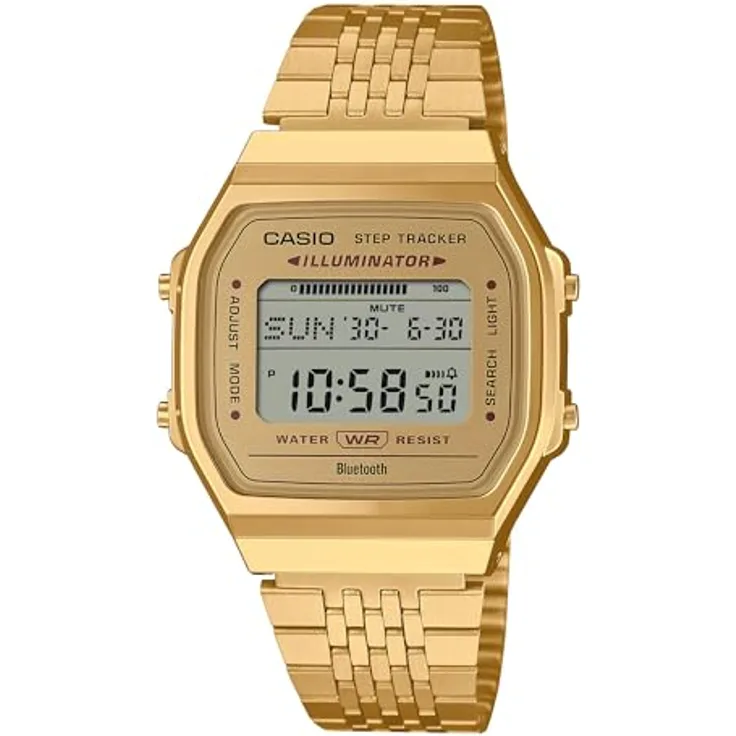 Casio Watch ABL-100WEG-9AEF, Digitaluhr mit Stoppuhr und Beleuchtung, goldfarben