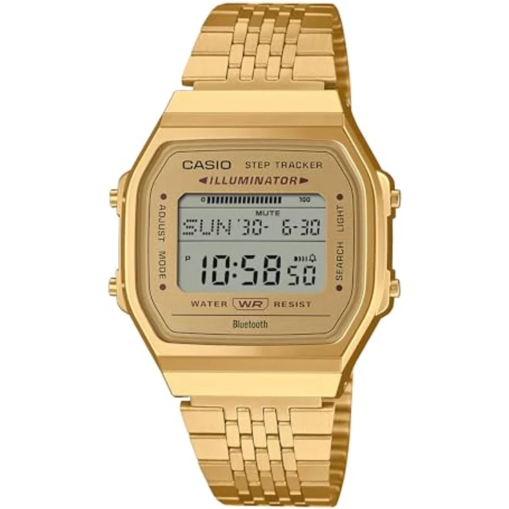 Casio Watch ABL-100WEG-9AEF, Digitaluhr mit Stoppuhr und Beleuchtung, goldfarben – Bild 1