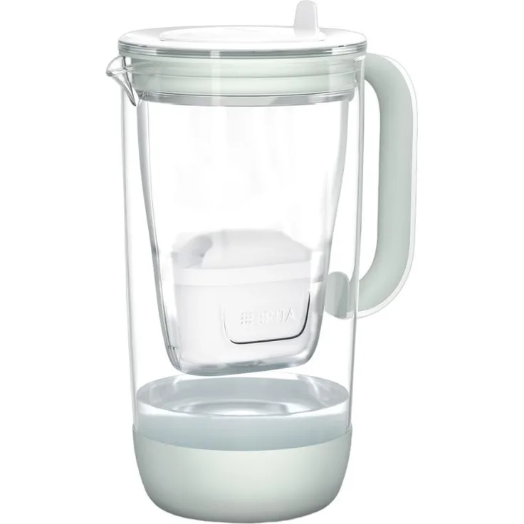 BRITA MXpro Filterkanne, 2,5 l Glas mit MAXTRA PRO Filter, transparentes Design und grüne Akzentfarbe