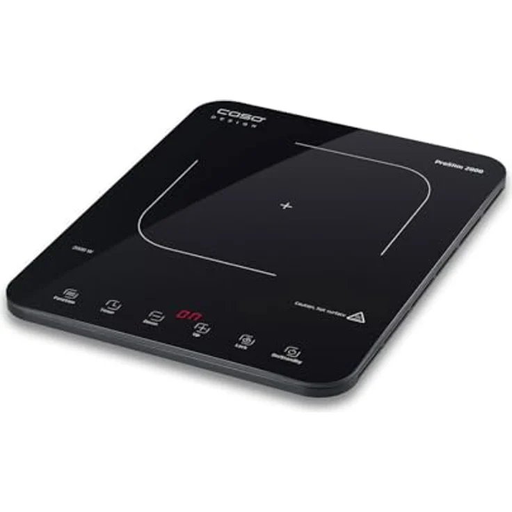 Caso ProSlim 2000 - Mobiles Induktionskochfeld, 2000W, 10 Leistungs- & Temperaturstufen, Sensor-Touch, LED-Anzeige, Auto-Topferkennung, Timer, Überhitzungsschutz, Kindersicherung, Schwarz – Bild 1