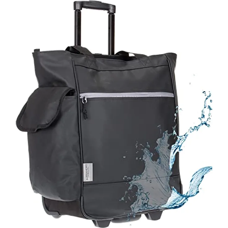 alessandro Einkaufsroller Shoppingtrolley Einkaufstrolley (12893 LKW-Plane Black), XL mit 38 Liter Stauvolumen und XL Seitentasche