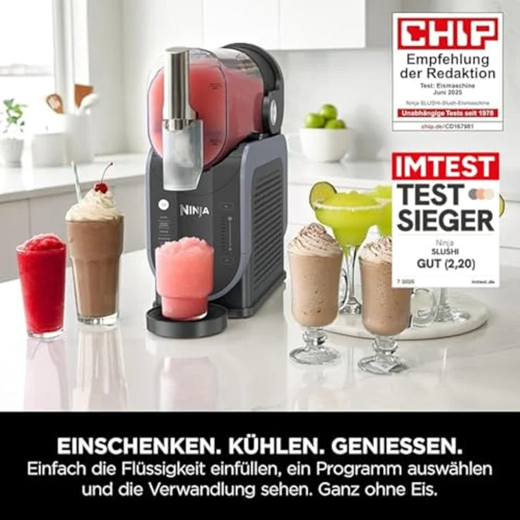 Ninja SLUSHi Maschine FS301EUTG, für Slush, Eis-Cocktails, Frappé, Milchshakes & gefrorenen Saft, 1,9 L, WhisperChill-Technology, grün – Bild 3