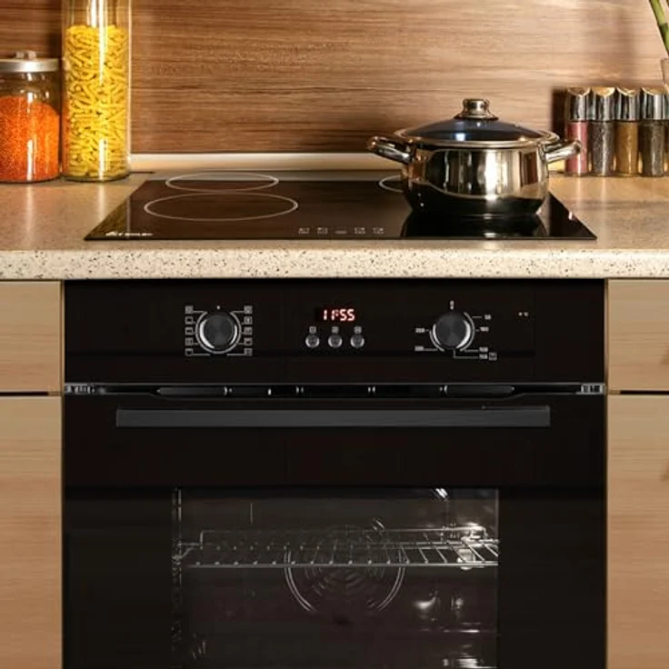 KKT KOLBE Autarkes Herdset BO8005FB & CH5900RL, 60cm Einbaubackofen mit Heißluft, Grill, Automatik-Timer, Wärmeschutzverglasung, Kindersicherung, Knebelbedienung, A+ Energieeffizienz – Bild 3