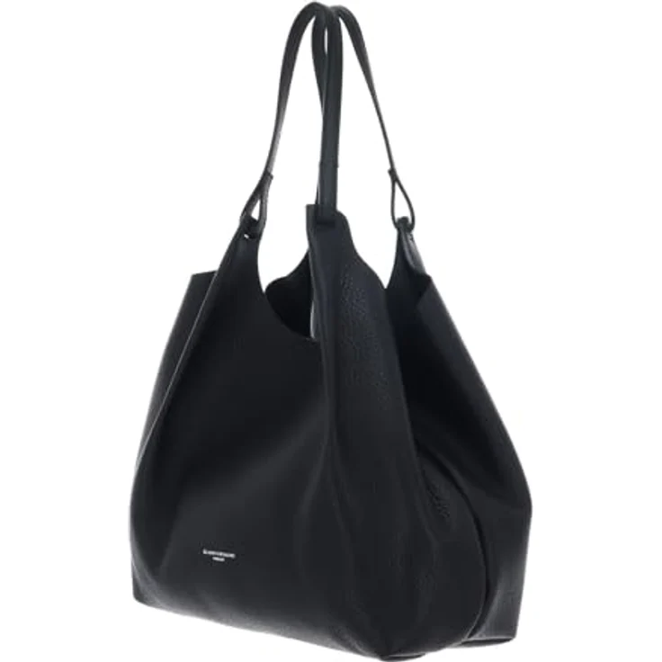 GIANNI CHIARINI Dua Shopper Set, 2-tlg. Shopping Bag aus echtem Rindsleder, Nero, mit geräumigem Hauptfach und Utensilientasche – Bild 3