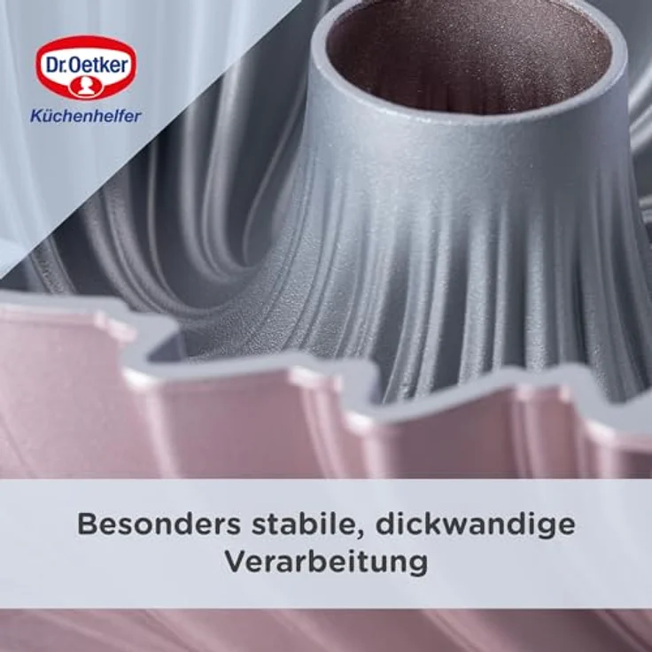 Dr. Oetker Creative Rundform Sun – Hochwertige Gugelhupf Backform, Antihaftbeschichtung, Rose-Gold, Ø 24 x 8,5cm, 2100ml, Hitzebeständig bis +230°C – Bild 5