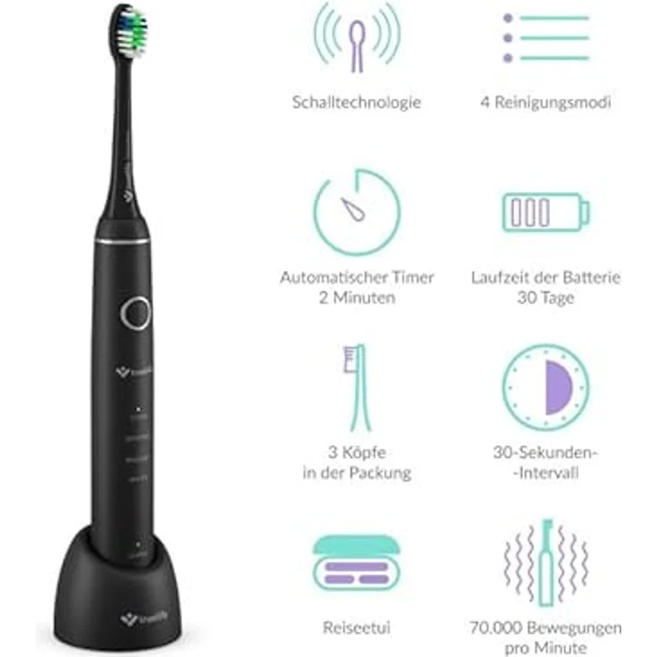Truelife Elektrische Zahnbürste SonicBrush Compact Schwarz TLSBCB – Bild 3
