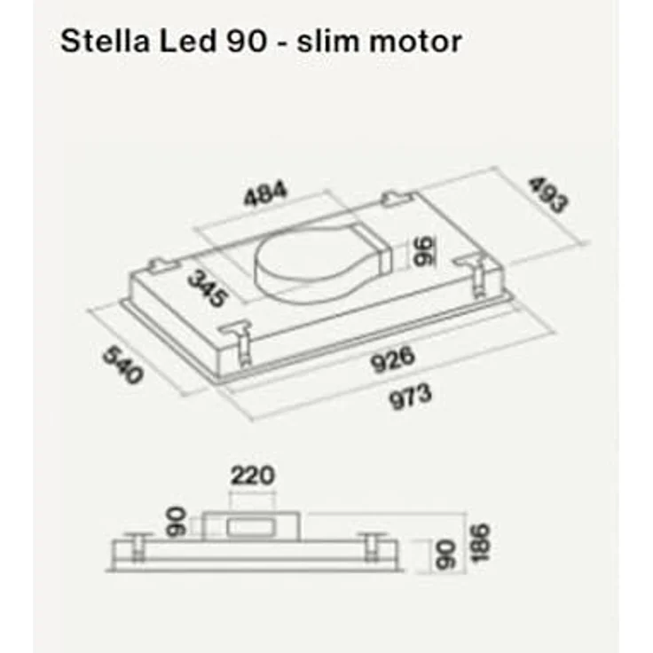 Falmec Stella Deckenhaube, 90 cm, 800 m³/h, Randabsaugung, dimmbare LED-Beleuchtung, weiß – Bild 4
