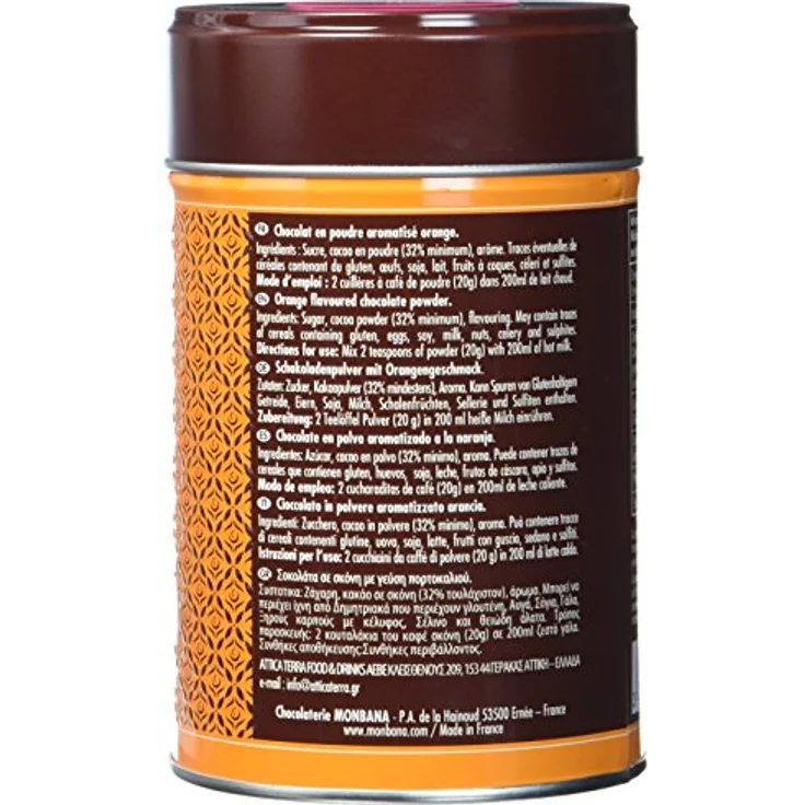 Chocolaterie Monbana Trinkschokolade Orange, 250g – Bild 3