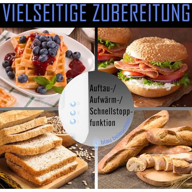 Clatronic® kompakter Toaster 2 Scheiben | Toaster mit Auftau-/Aufwärm-/Schnellstoppfunktion | Toaster mit Brötchenaufsatz | Toaster weiß auch für Toastbrötchen & Fertigwaffeln | TA 3801 – Bild 5