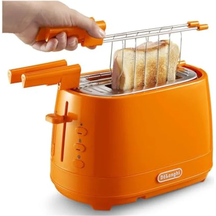De Longhi CTLAP2203 Toaster mit Zange, 550 Watt. Arancio – Bild 5