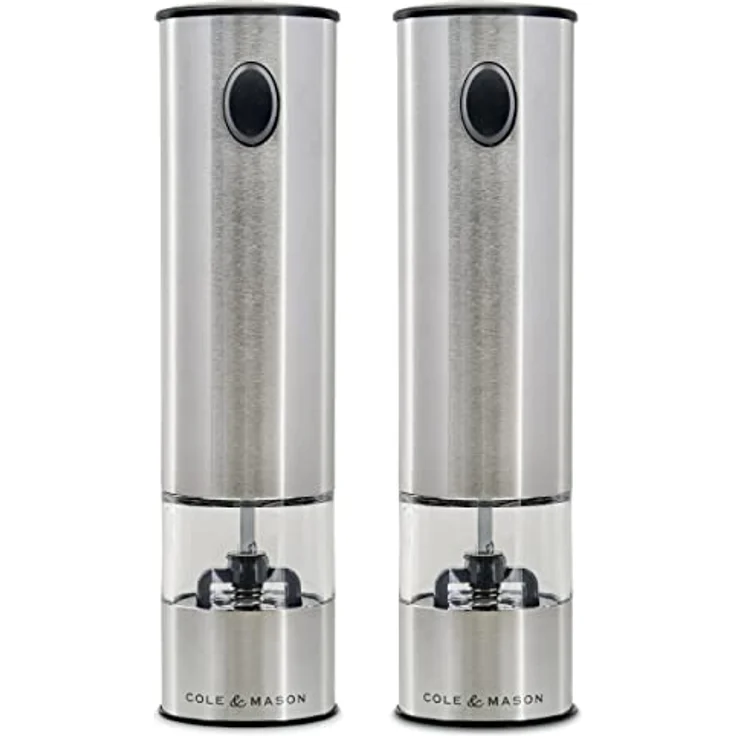 Cole & Mason Battersea 2 bateriebetriebene Elektronische Mühle Geschenkset, Edelstahl, Stainless Steel, 21 cm, 2 – Bild 4