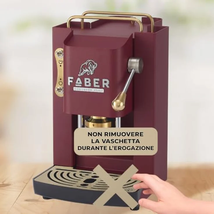 Faber Coffee Machines Faber Pro Deluxe 3.0 Kaffeepadmaschine, Messing-Details, kompatibel mit 44 mm ESE-Pads, Hygienischer Wassertank aus Glas – Bild 9