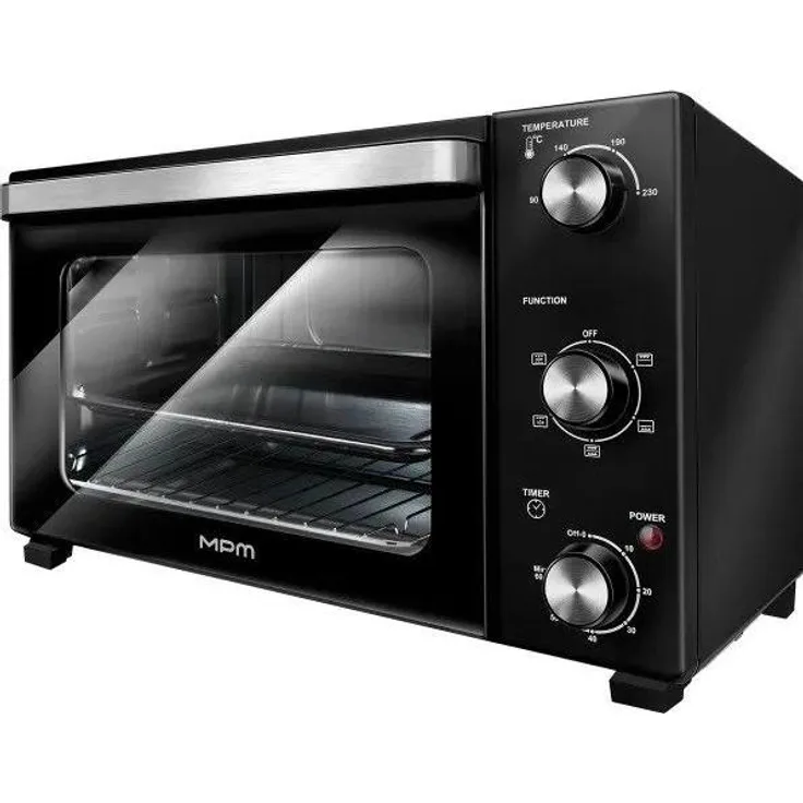 MPM Piekarnik elektryczny MPE-16/T, Kleinbackofen, Schwarz, kompakt und vielseitig
