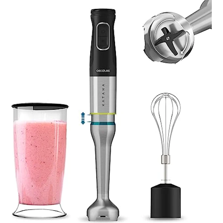 Cecotec Stabmixer Katana TotalDestroy 1500XL Cream BL, 1500 W, 21 Geschwindigkeiten, Turbo-Funktion, 4 Klingen mit schwarzem Titan, Spritzschutzhaube, 800 ml Glas – Bild 1