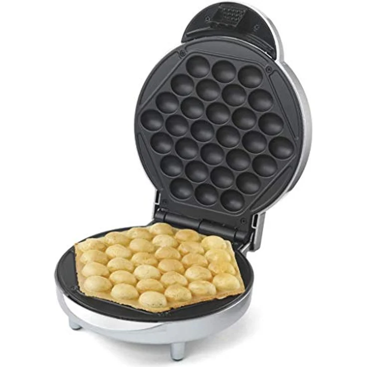 Trebs 99361 Bubble waffeleisen - mit Cool-Touch-Griff - Waffeleisen - Waffelautomat - 800 Watt - Anti-Haft beschichtet - Silber – Bild 5