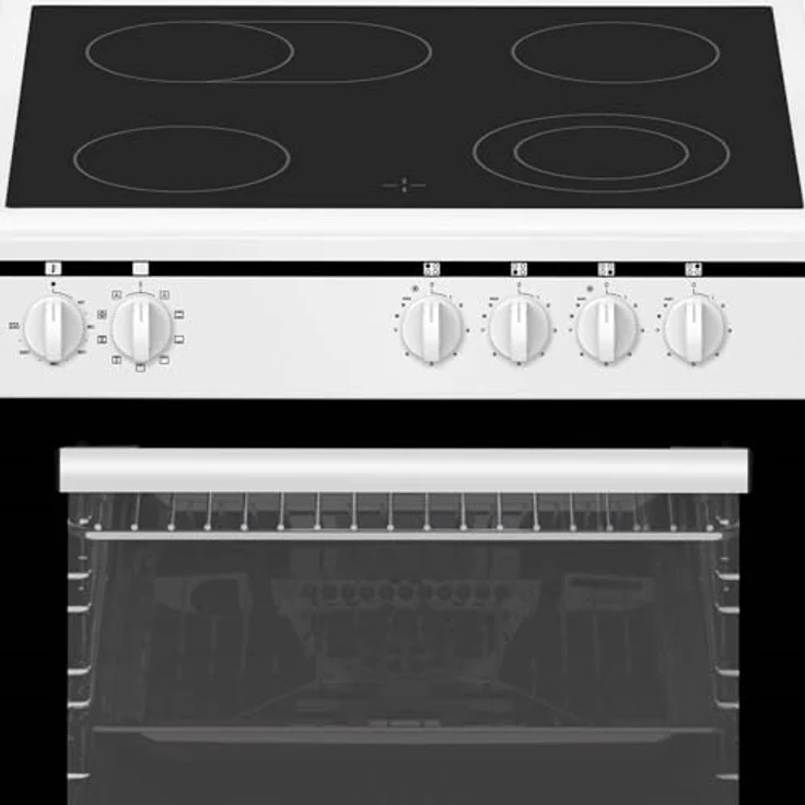 Oranier Elektro-Herd 60 cm freistehend - Elektro-Standherd weiß 60 Liter Backofen - 9 Funktionen - 4 Zonen Glaskeramik-Kochfeld & Bräterzone - STE638 – Bild 2