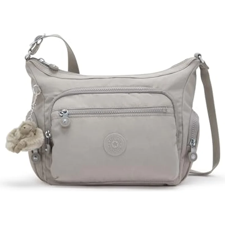 Kipling Basic Gabbie S, Umhängetasche 29 cm, mit großen Hauptfach und Reißverschlusstaschen, grau – Bild 4
