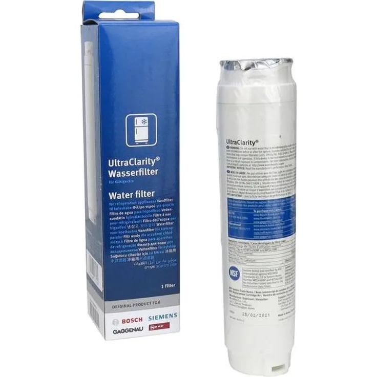 BSH UltraClarity 11034151 Wasserfilter, geeignet für Bosch/Siemens Kühlschränke, verbessert Wasserqualität, leicht installierbar