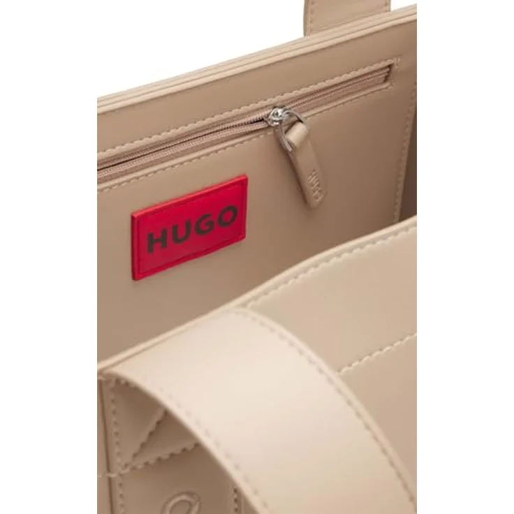 HUGO Shopper Becky UP Tote Bag, Polyurethan mit Reißverschluss-Innenfach, schwarz – Bild 2