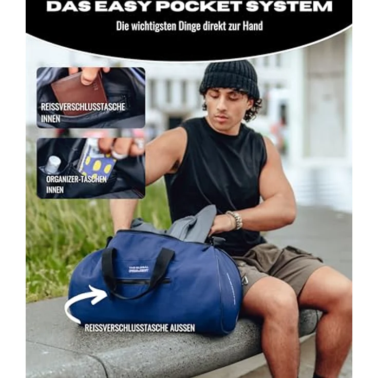 The Global Project Sporttasche 25 L, faltbare Allzweck-Sporttasche, wasserabweisend, recycelte Materialien – Bild 5