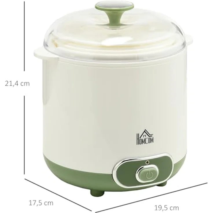 HOMCOM Joghurtbereiter 1,5 L Joghurtmaschine für griechischen Joghurt, inkl. 2 Behälter, Sieb, Weiß – Bild 7