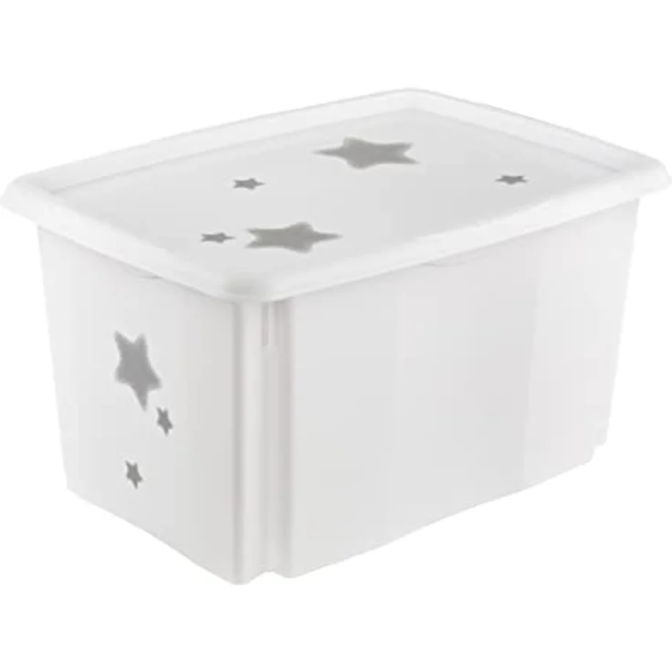 keeeper Stars Aufbewahrungsbox mit Deckel, Dreh- und stapelbar, Für Kinder, 45 l, Karolina, Nordic White – Bild 2