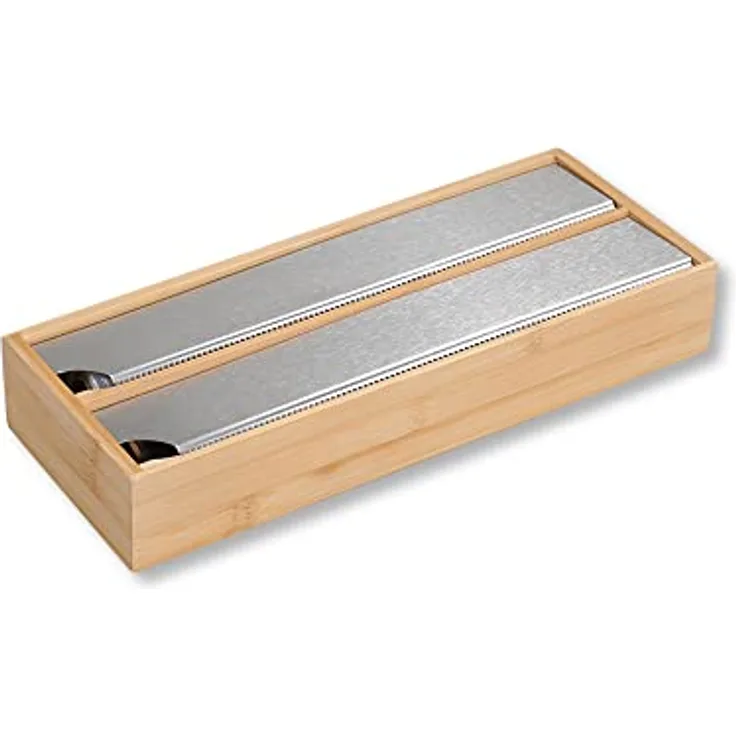 Kesper | Folienspender, Material: Bambus, Metall, Maße: 33.2 x 13 x 5.5 cm, Farbe: Braun | 58042 13
