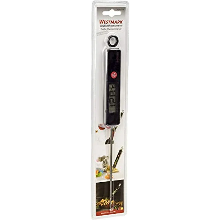 Westmark Digitales Einstichthermometer, Mit automatischer Ausschaltfunktion, Gesamtlänge: 27,7 cm, Rostfreier Edelstahl-Kunststoff, Schwarz-Silber, 12782280 – Bild 8