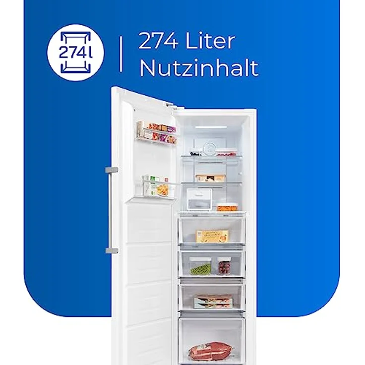 Exquisit Gefrierschrank GS295-NF-H-040D weiss | 274 l Nutzinhalt | NoFrost | Alarm | 60cm Breite – Bild 4