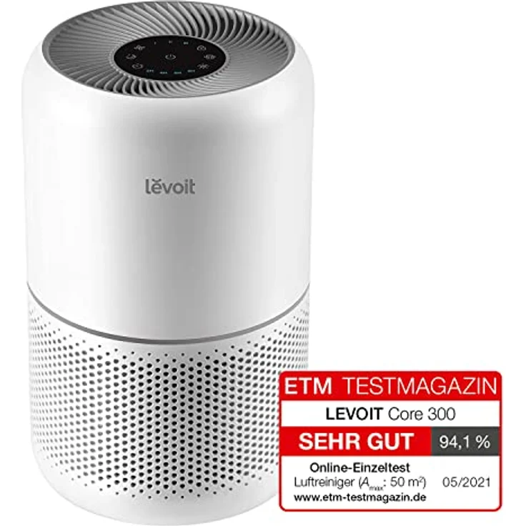 LEVOIT Core 300 Luftreiniger H13 HEPA Luftfilter für Allergiker, Air Purifier gegen 99,97% von Schimmel Staub Gerüche, 4 Ersatzfilter zur Auswahl, CADR 187m³/h für 40㎡ Raucherzimmer, Timer leiser Schlafmodus – Bild 1
