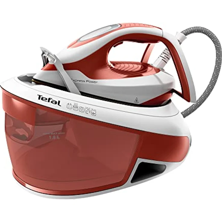 Tefal SV8110 Express Power Dampfbügelstation | 420 g/Min. Dampfstoß | 120 g/Min. kontinuierliche Dampfabgabe | Smart Temp-Technologie | Kalk-Kollektor | XL-Wassertank | Terrakotta/Weiß – Bild 2