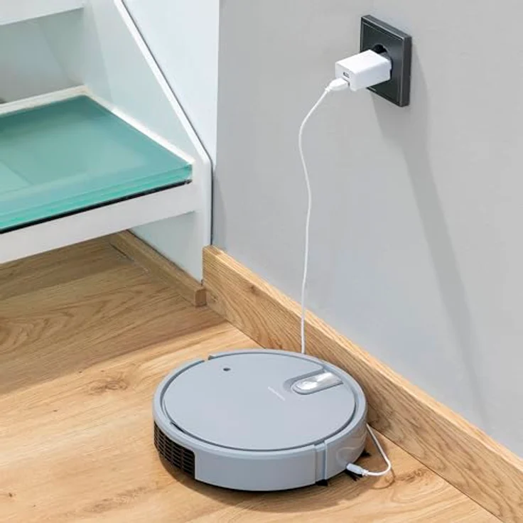 InnovaGoods Multifunktionaler wiederaufladbarer Staubsaugerroboter 5 in 1 Varob, Grau - Kompakt, leise, Desinfektions-UV-Licht, Luftbefeuchter, Aroma-Diffusor – Bild 3
