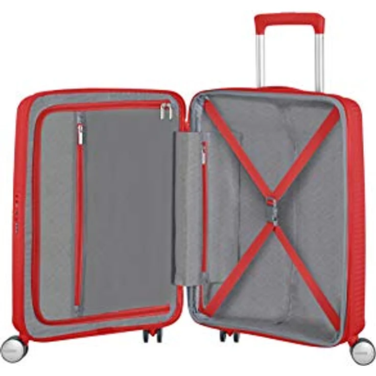 American Tourister Soundbox - Spinner S Erweiterbar Handgepäck, 55 cm, 41 L, Rot (Coral Red) – Bild 5