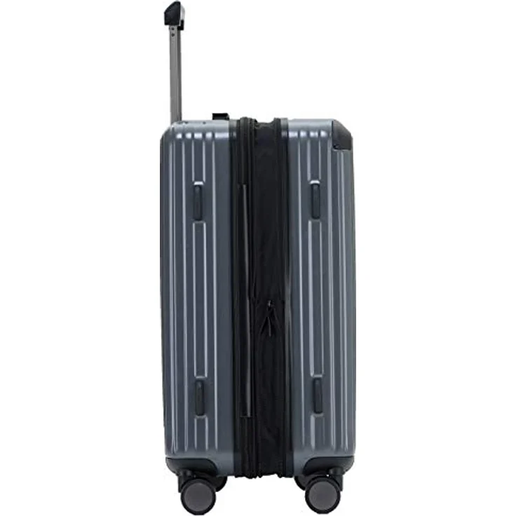 Münicase M816, 3er Kofferset mit TSA-Schloss, Dehnungsfuge, Teleskopgriff und 4 Rollen, Hartschale, Grey, große 76cm, mittlere 65cm, Kabinentrolley 55cm – Bild 3