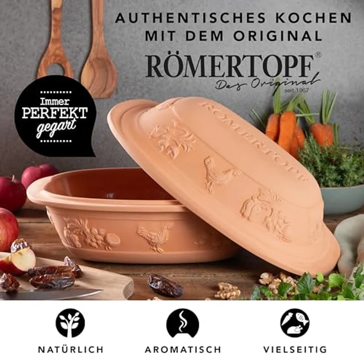 Römertopf Bräter Rustico Keramik Dampfgarer 2,5 kg – Bild 2
