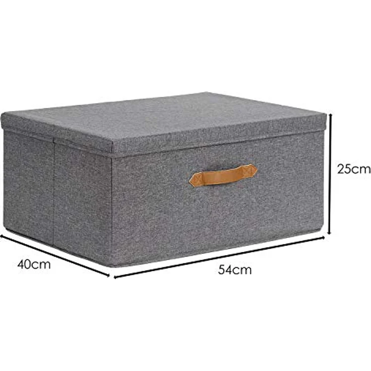 LOVE IT STORE IT Premium Aufbewahrungsbox mit Deckel - Aus hochwertigem Stoff - Extra groß und stabil - Grau - 54x40x25 cm – Bild 3