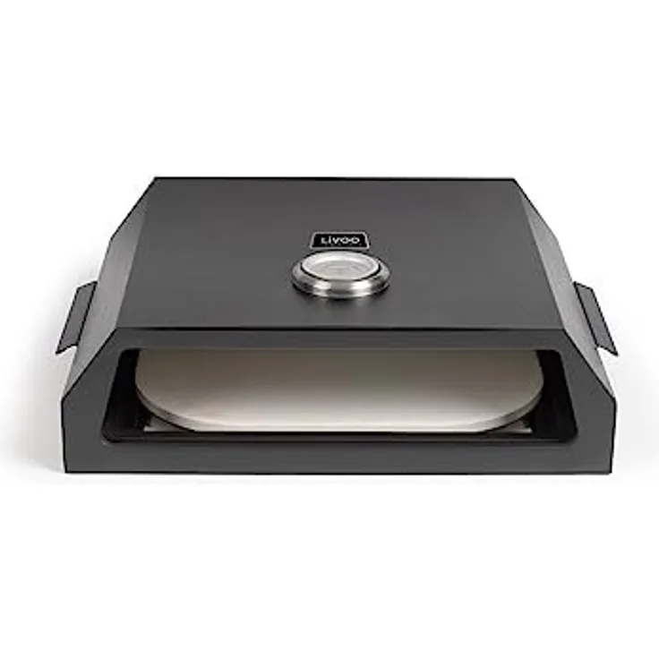 Livoo, GS149 Pizzaofen für Pizza-Backen, Schwarz, Edelstahl