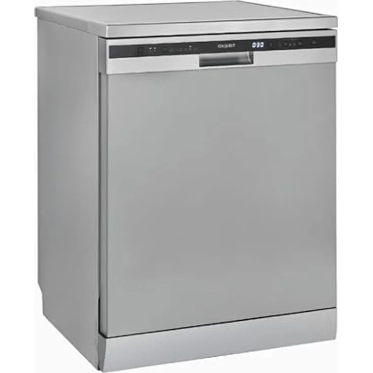 Exquisit GSP6314-030C Geschirrspüler 60 cm, Unterbaufähig, EEK C, 12 Maßgedecke, Automatische Türöffnung, 11 Liter, Silber