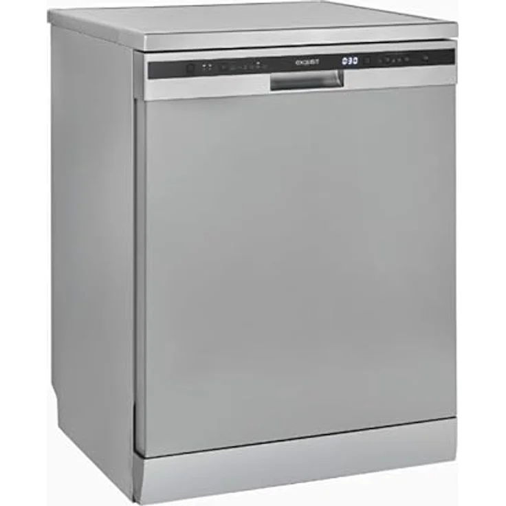 Exquisit GSP6314-030C Geschirrspüler 60 cm, Unterbaufähig, EEK C, 12 Maßgedecke, Automatische Türöffnung, 11 Liter, Silber – Bild 1