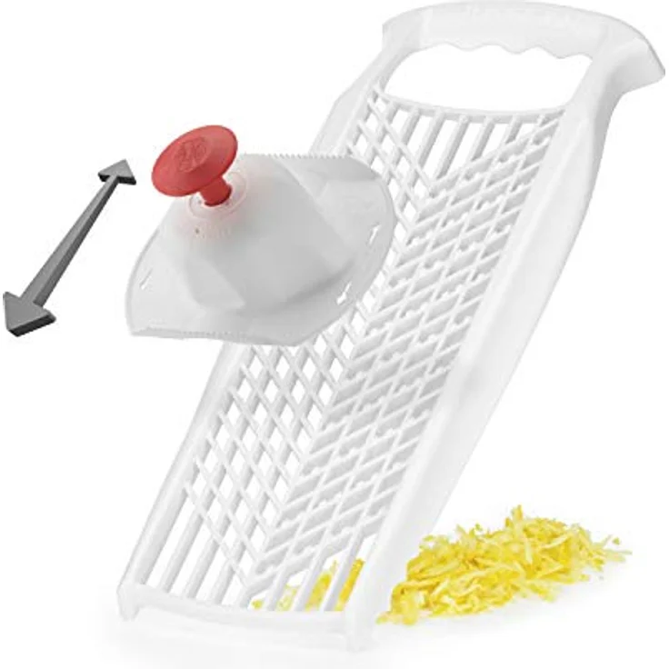 Börner Reibe PowerLine (Fein & Grob) • Küchenreibe für Gemüse, Obst und Käse • Gemüsereibe beidseitig verwendbar • Gemüsehobel • Käsereibe • Küchenhobel (Weiß) – Bild 5