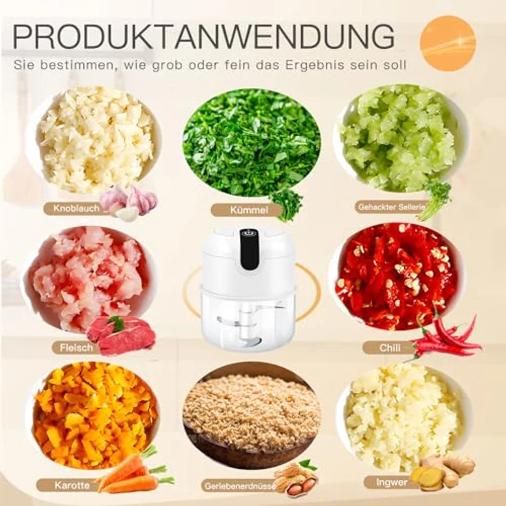 EASY SPEED EASYSPEED Zerkleinerer Elektrisch Mini, 250ml, tragbar, USB Typ-C Aufladung, für Gemüse, Fleisch, Babynahrung, Camping, Weiß: Tests, Infos & Preisvergleich