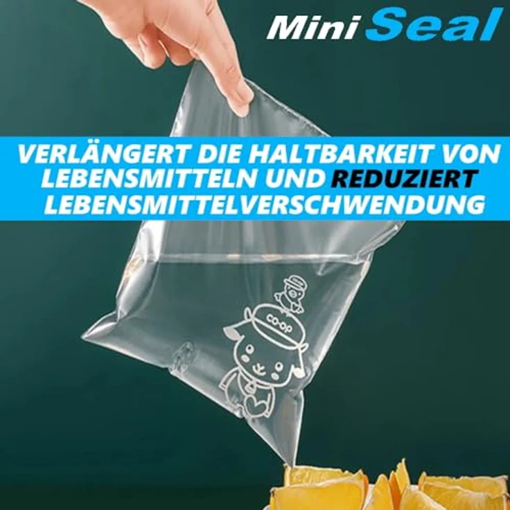 MiniSeal Mini Folienschweißgerät Vakuumierer Vakuumiergerät, Handschweißer Einschweißgerät Portabler Tüten Verschweißer [2er Set] – Bild 4